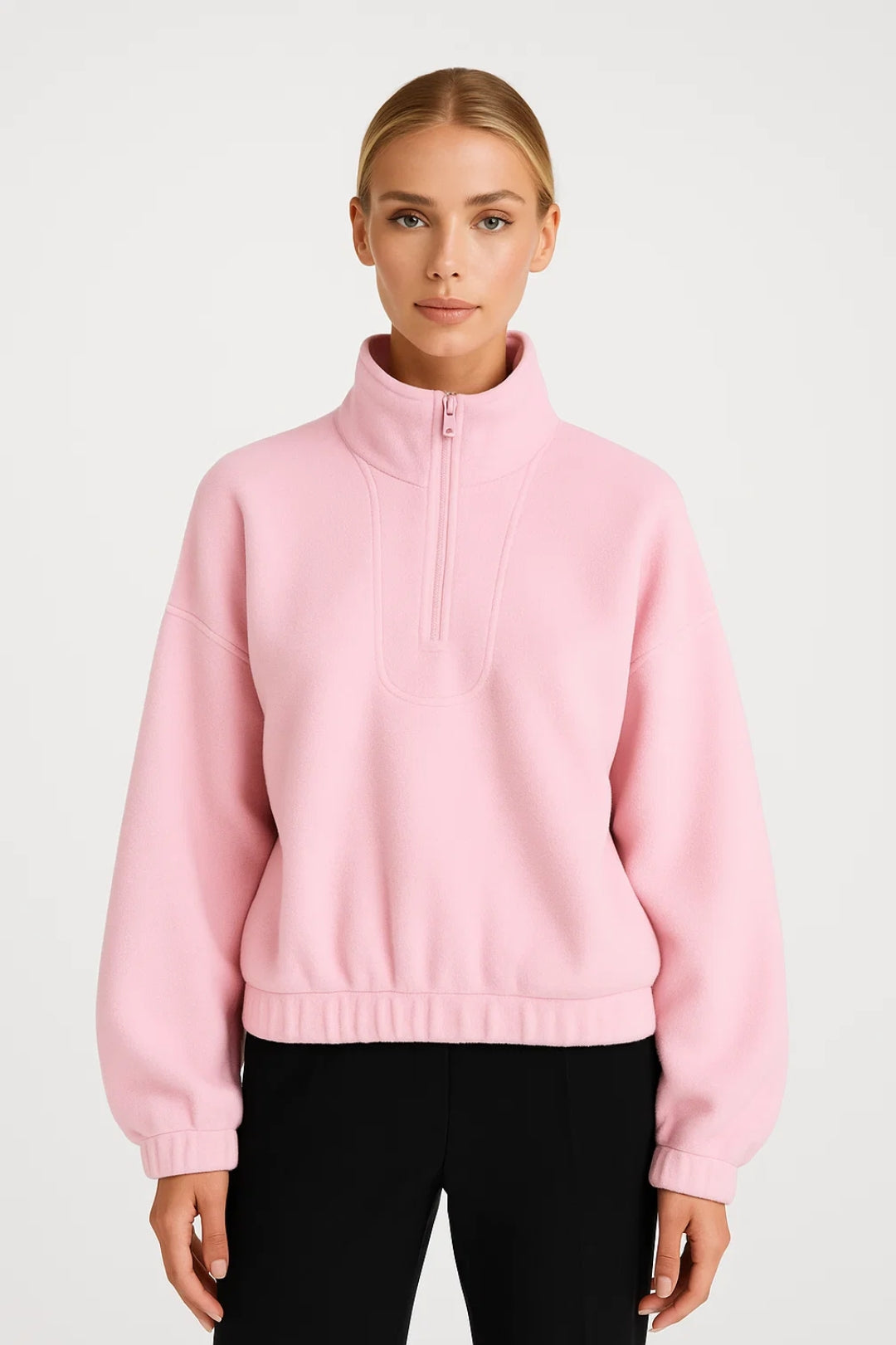Pull à Col Zippé | Sweatshirt décontracté pour femme | Léger et Confortable