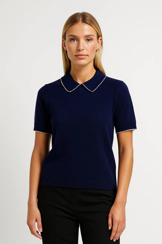 Top Femme | court | col contrasté pour Été