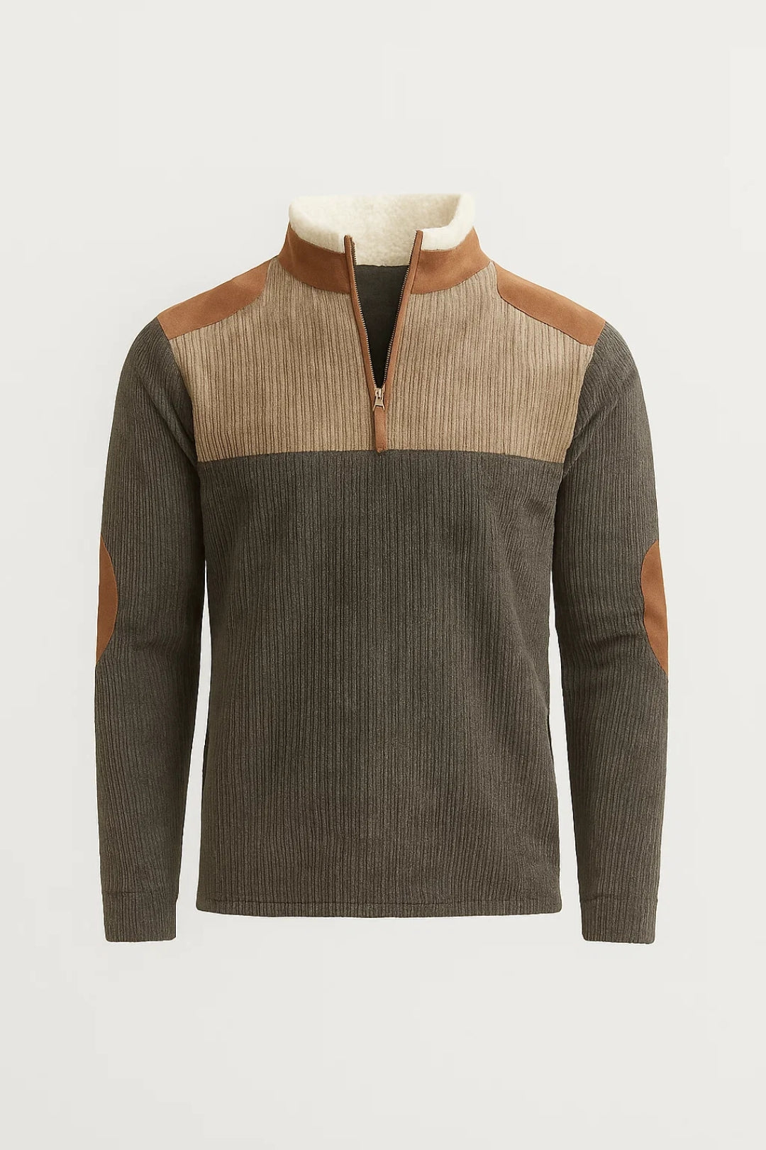 Pull Homme | col montant | texture côtelée pour Hiver