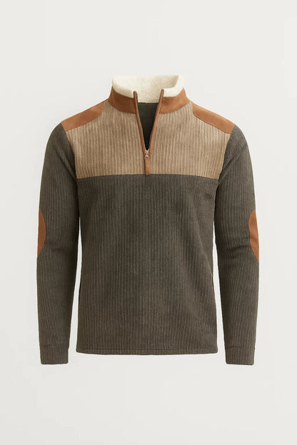 Pull Homme | col montant | texture côtelée pour Hiver
