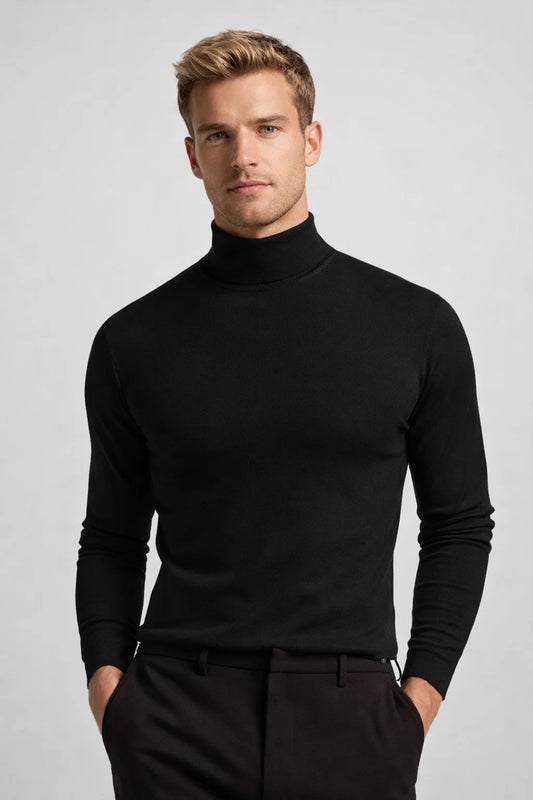Pull col roulé Homme | élégant & classique | maille ajustée pour Hiver