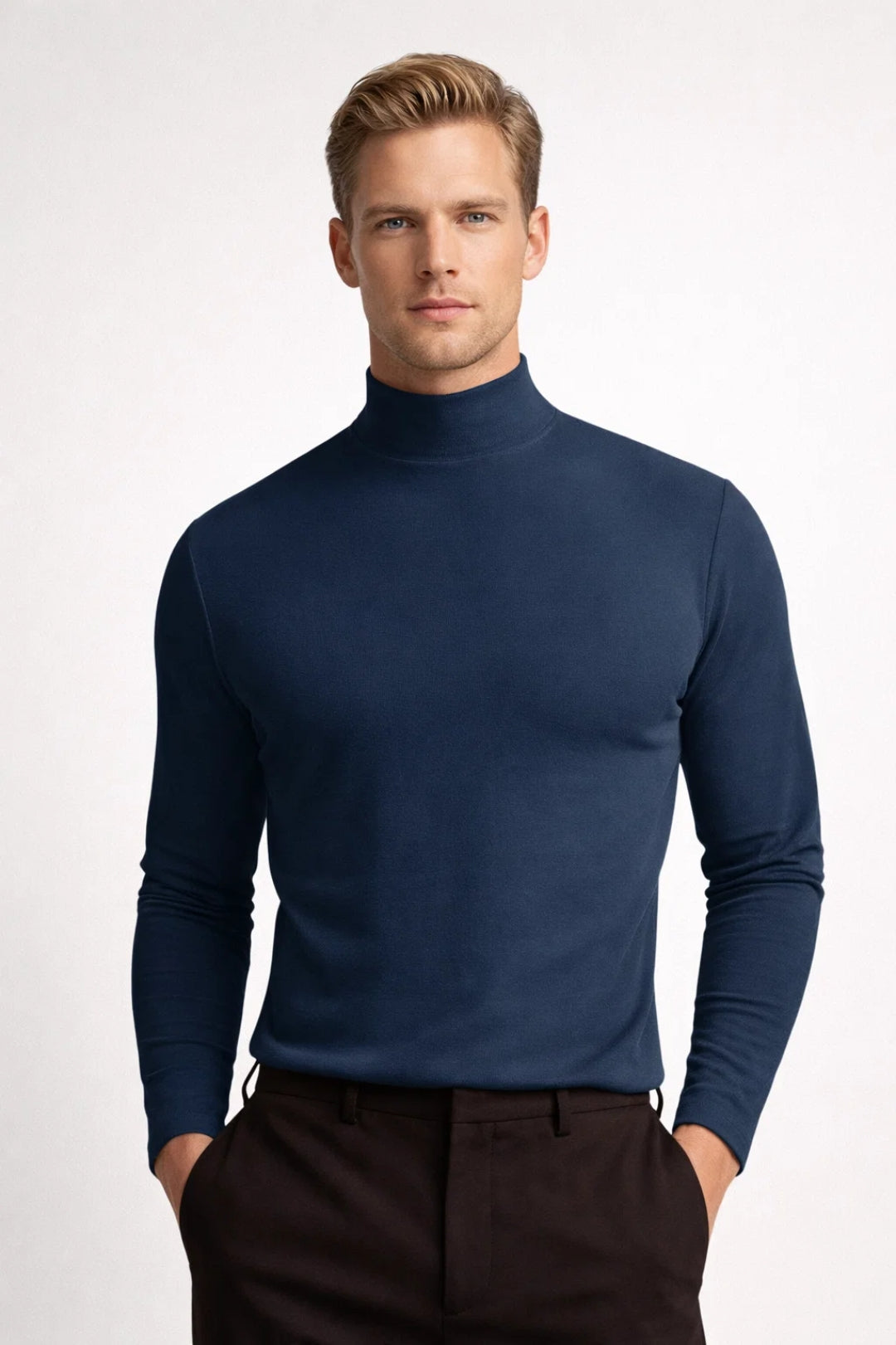 Pull col roulé Homme | élégant & classique | maille ajustée pour Hiver