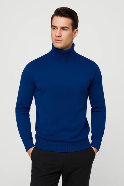 Pull Homme | Col Roulé Classique | Élégant, Sobre et Confortable pour Hiver