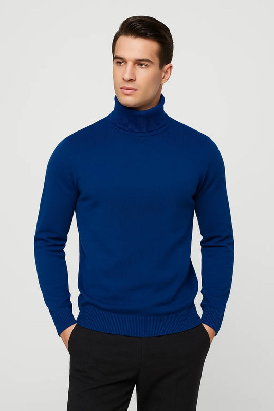Pull Homme | Col Roulé Classique | Élégant, Sobre et Confortable pour Hiver