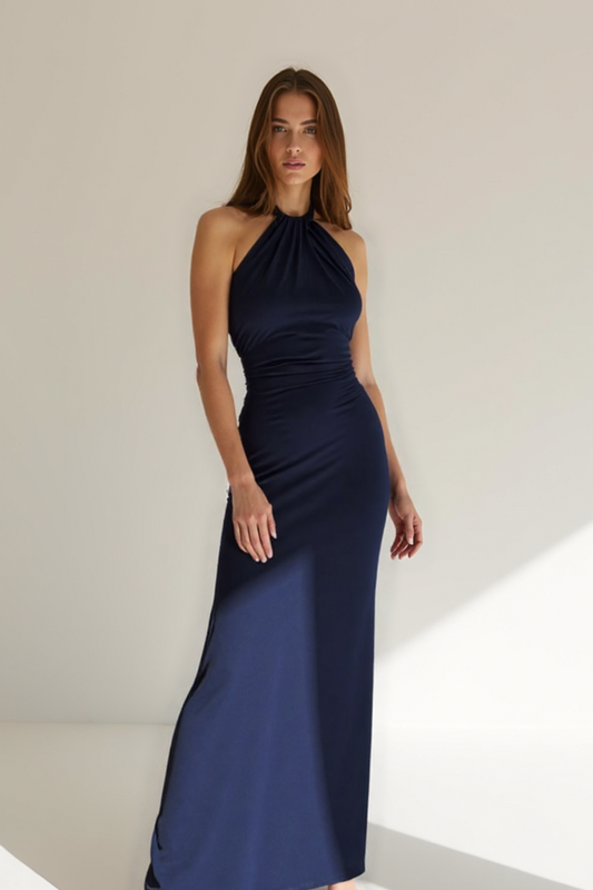 Robe Longue Femme Été | Dos Nu Élégant | Tissu Fluide et Léger