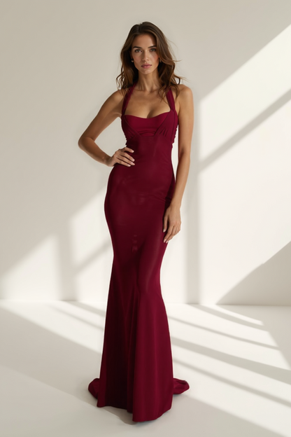 Robe Longue Femme | Coupe Sirène Élégante | Dos Dégagé