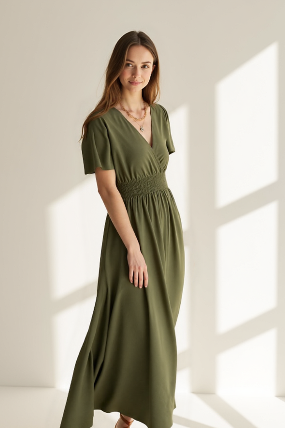 Robe Longue Femme | Taille Smockée Confort | Tissu Ultra-Doux Éco