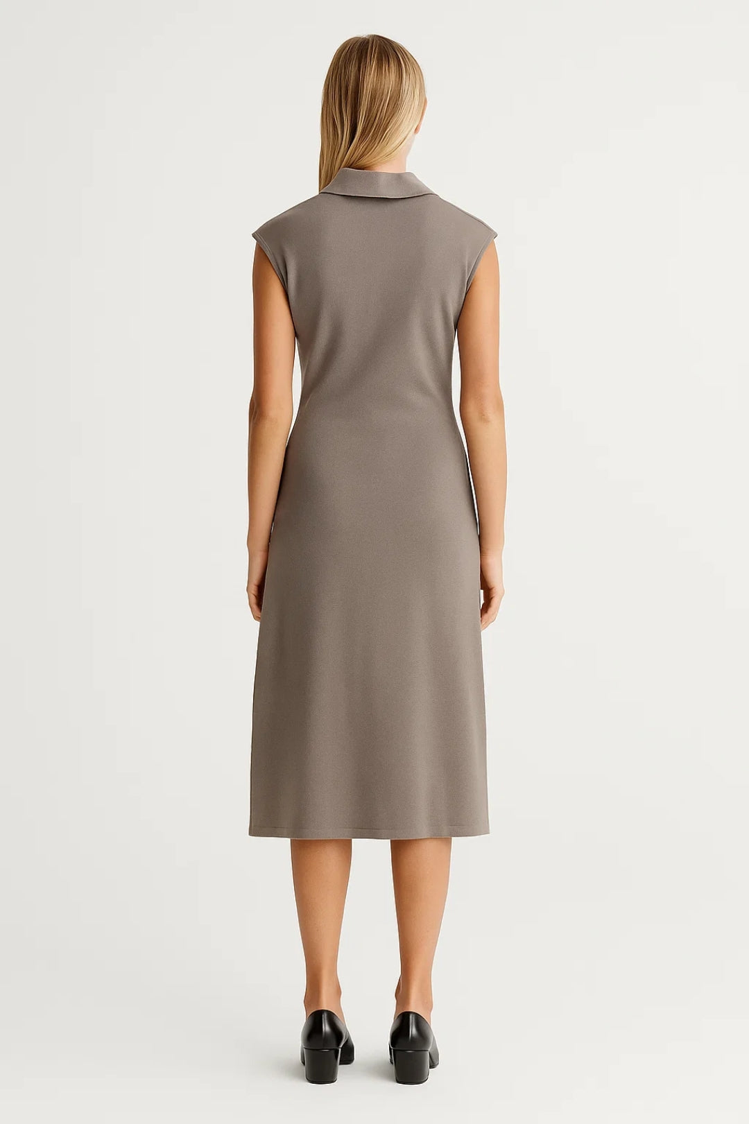 Robe Chemise Boutonnée Femme | Robe Midi Sans Manches Élégante | Légère et Respirante