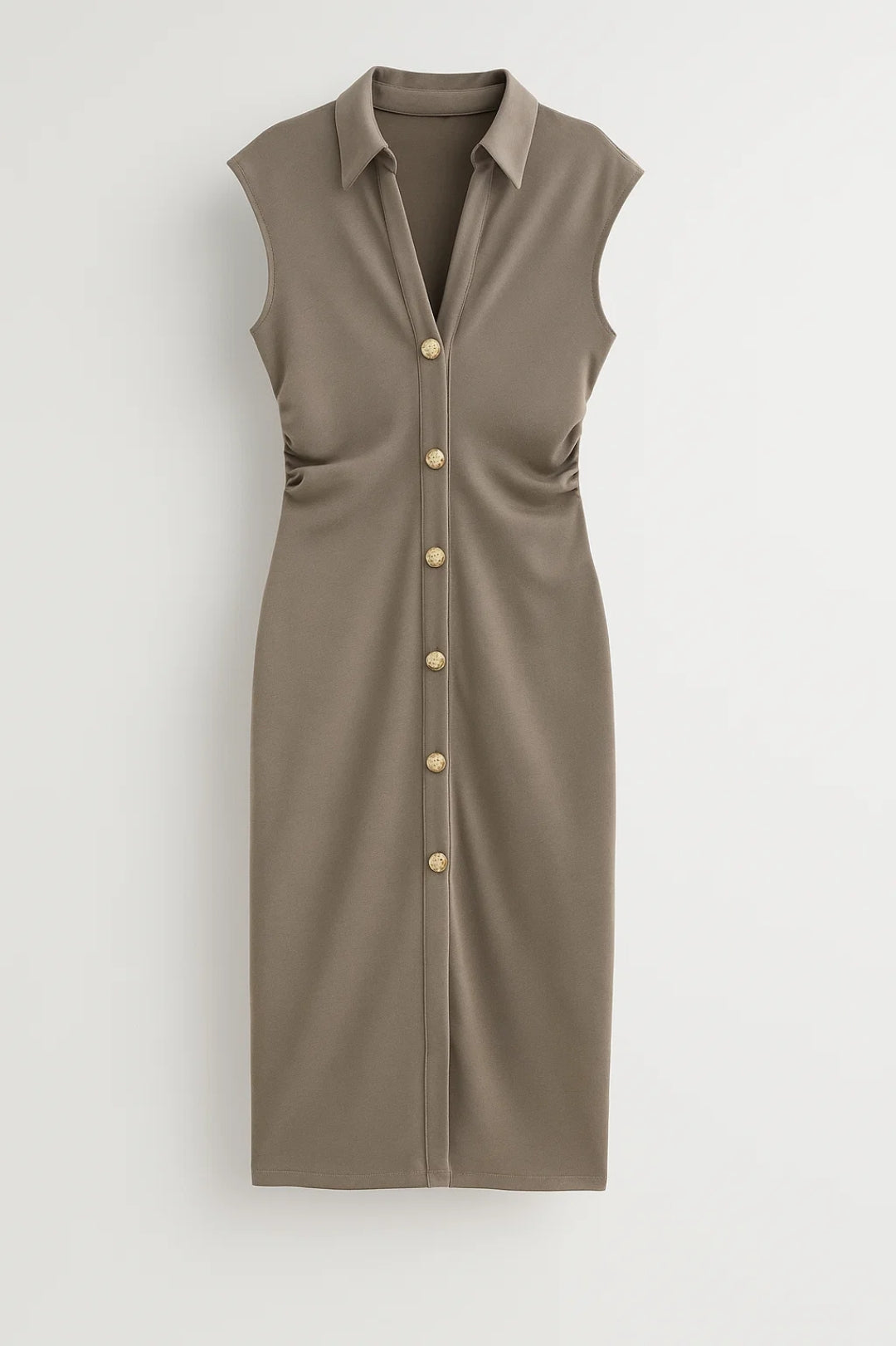 Robe Chemise Boutonnée Femme | Robe Midi Sans Manches Élégante | Légère et Respirante