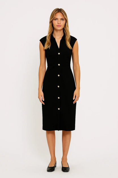 Robe Chemise Boutonnée Femme | Robe Midi Sans Manches Élégante | Légère et Respirante