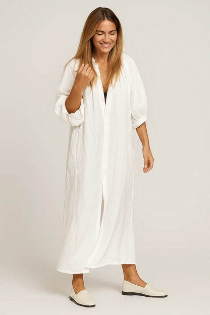Robe Chemise Décontractée | Robe longue boutonnée | Légère et Polyvalente
