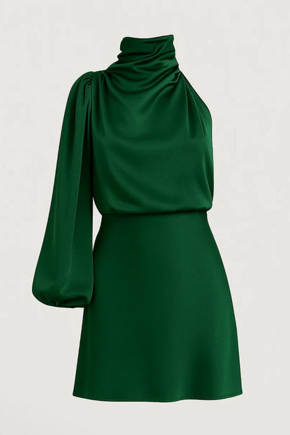 Robe Courte Asymétrique | Robe Une Manche Femme | Légère et Respirante