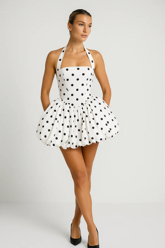 Robe Courte Bouffante | Robe Halter Féminine | Légère et Respirante