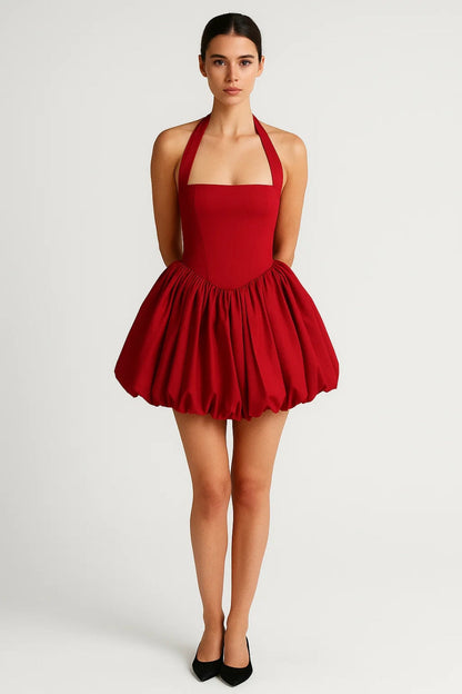 Robe Courte Bouffante | Robe Halter Féminine | Légère et Respirante