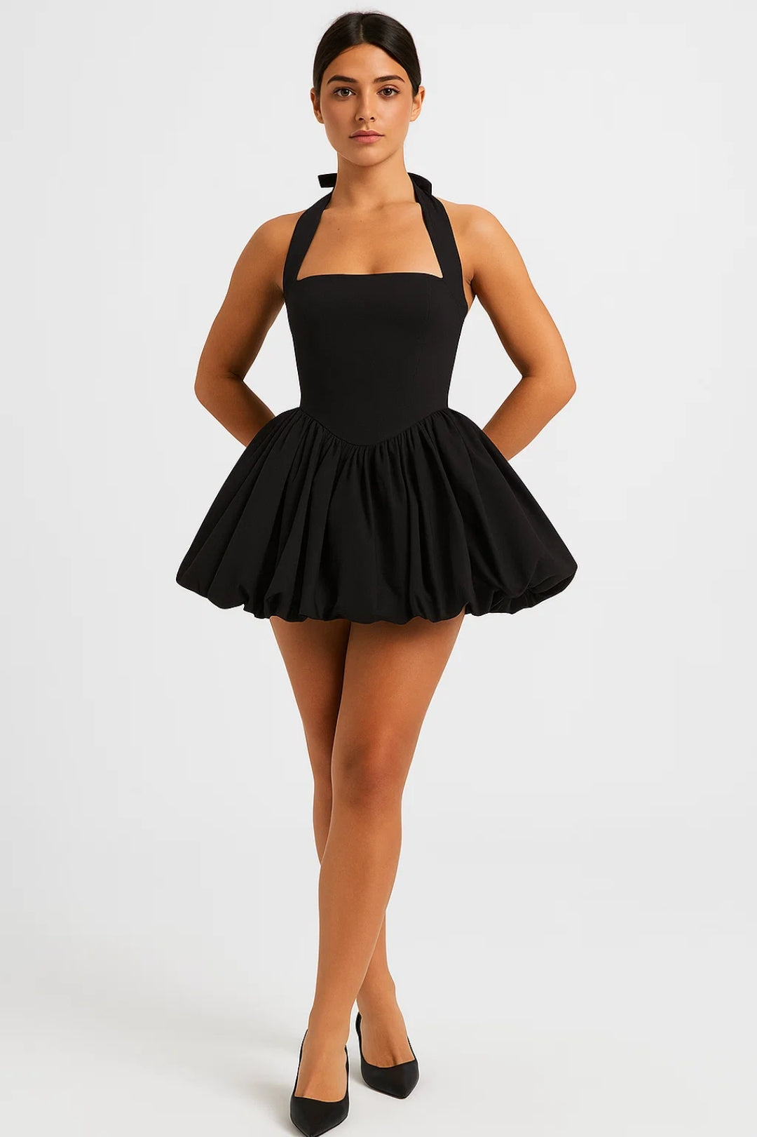 Robe Courte Bouffante | Robe Halter Féminine | Légère et Respirante