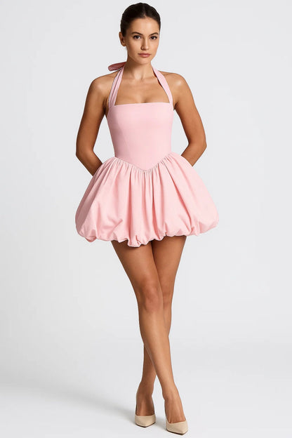 Robe Courte Bouffante | Robe Halter Féminine | Légère et Respirante