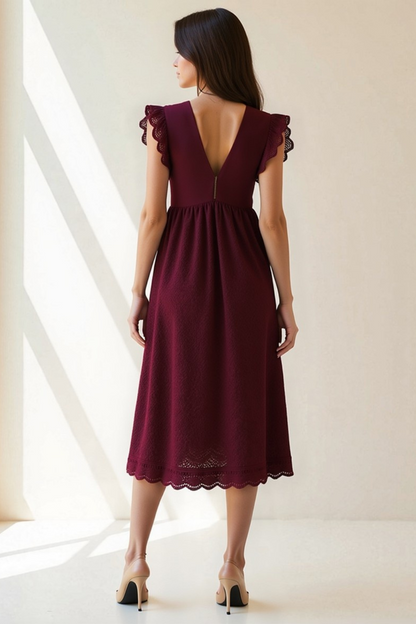 Robe Courte Femme | Coton Brodé Léger | Mancherons Volants