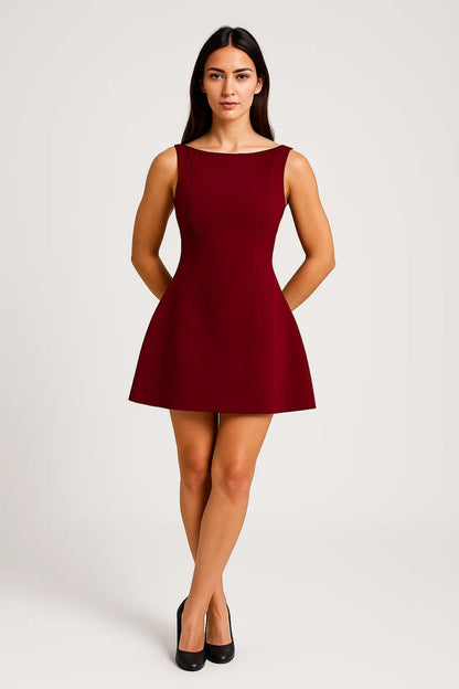 Robe Courte Sans Manches | Robe Trapèze Minimaliste | Légère et Respirante