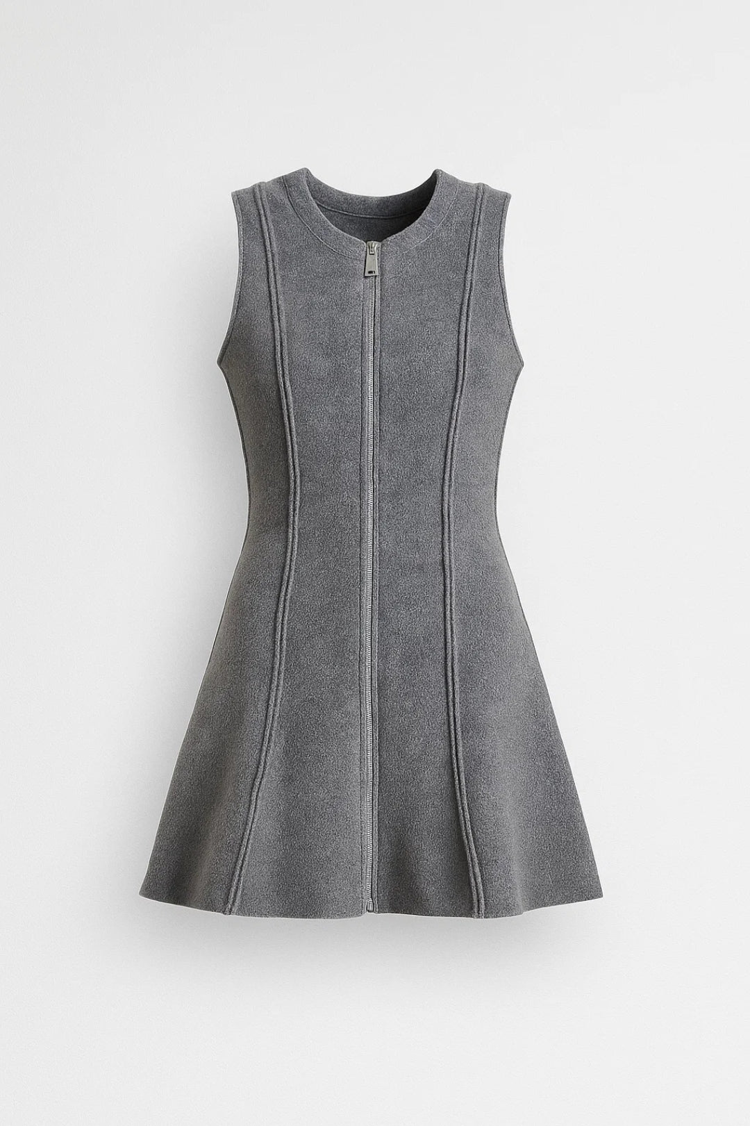 Robe Courte Zippée | Robe Sans Manches Structurée | Moderne et Confortable