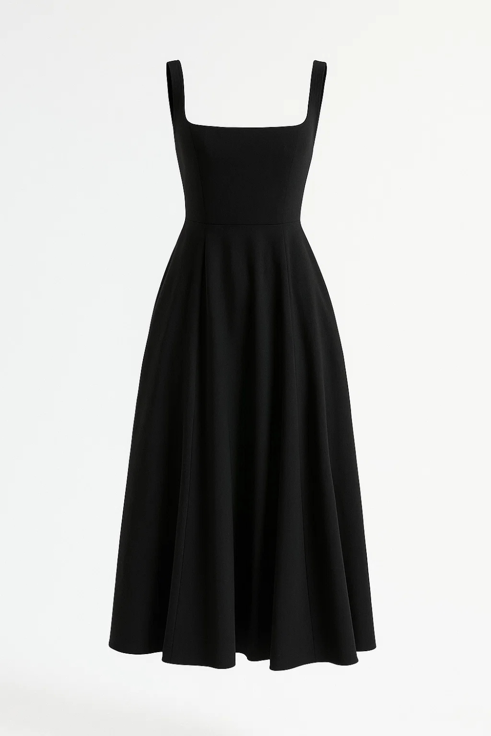 Robe Évasée Femme | Encolure Carrée Élégante | Tissu Fluide Stretch