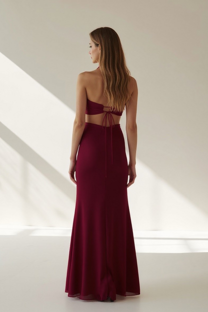 Robe Longue Femme | Coupe Sirène Élégante | Dos Dégagé