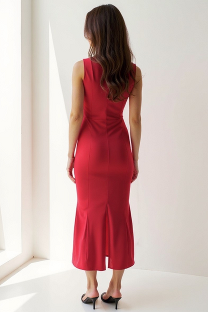 Robe Évasée Femme | Encolure Carrée Élégante | Tissu Structuré Fluide