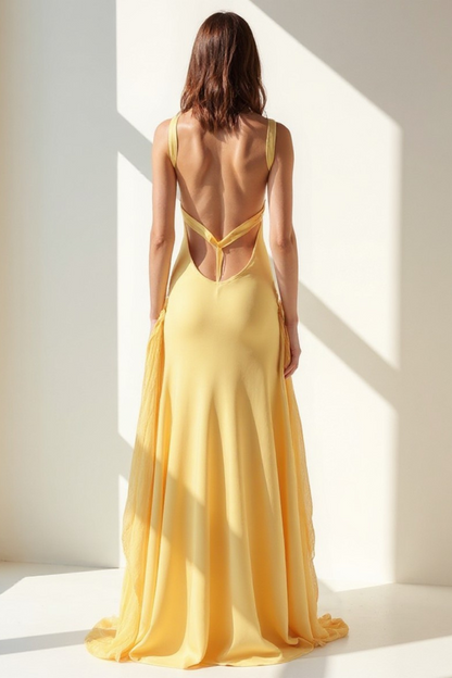 Robe Longue Femme | Asymétrique Élégante | Satin Fluide Brillant