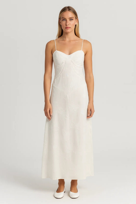 Robe Maxi Femme - Bretelles Fines Encolure Coeur Fluide | Élégante