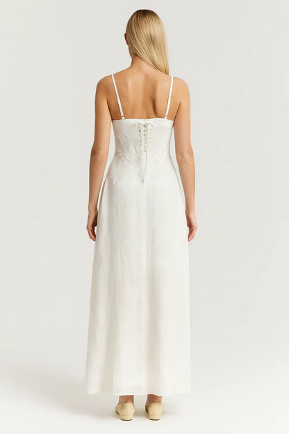 Robe Maxi Femme - Bretelles Fines Encolure Coeur Fluide | Élégante