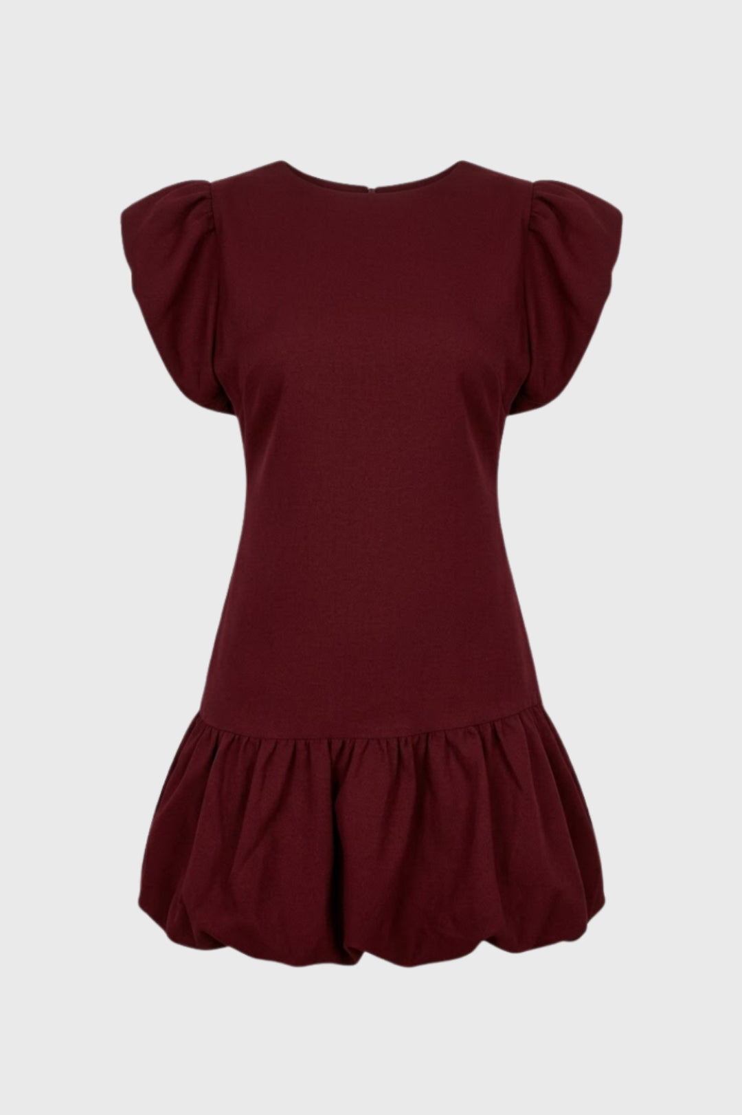 Robe Femme Mini - Manches Bouffantes Ourlet Ballon Col Rond
