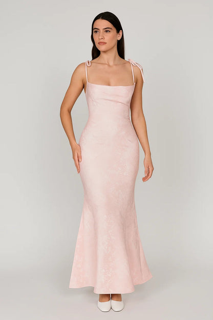 Robe Longue Ajustée | Robe Élégante à Fines Bretelles | Légère et Respirante