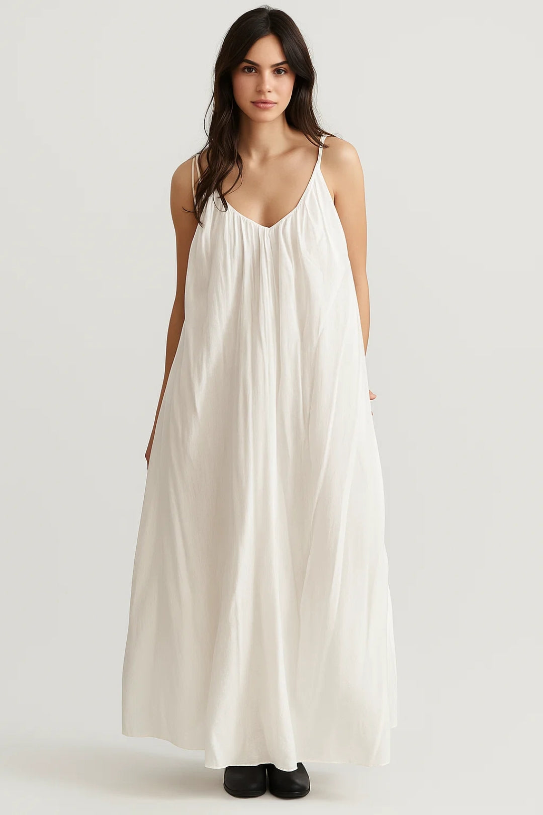 Robe Longue Ample | Robe Décontractée à Bretelles | Légère et Respirante