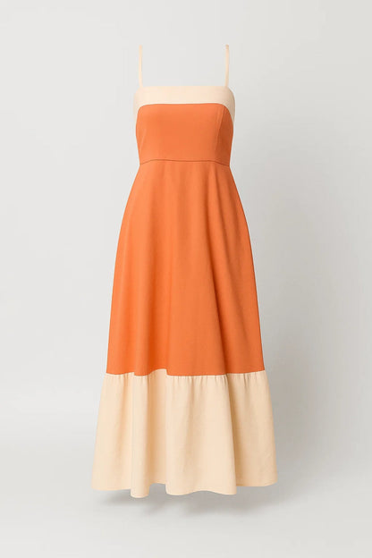 Robe Longue Bicolore | Robe à Bretelles Femme | Légère et Respirante