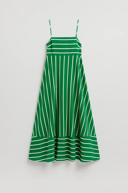 Robe Longue à Bretelles Fines | Rayée | Coupe Fluide