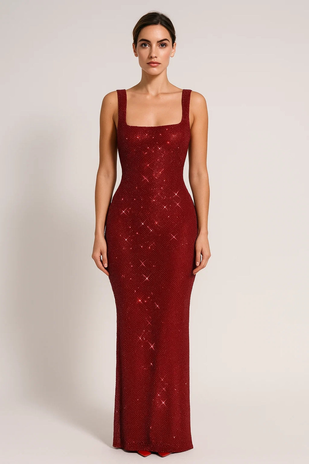 Robe Longue Brillante | Robe de Soirée Ajustée | Légère et Respirante