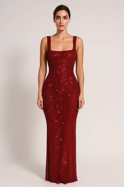 Robe Longue Brillante | Robe de Soirée Ajustée | Légère et Respirante