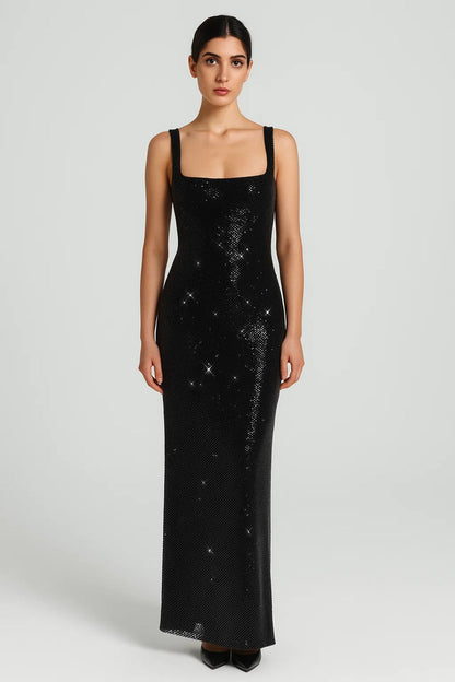 Robe Longue Brillante | Robe de Soirée Ajustée | Légère et Respirante