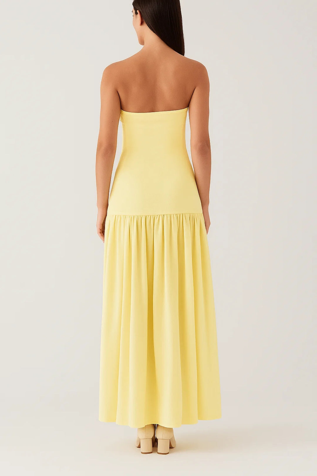 Robe Longue Bustier | Sans Bretelles | Tissu Fluide