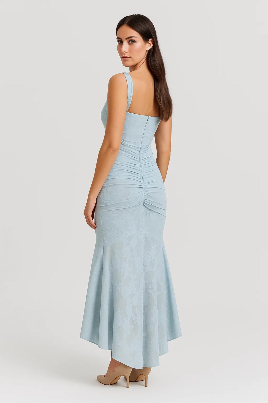 Robe Longue Drapée | Robe Élégante Cintrée | Légère et Respirante