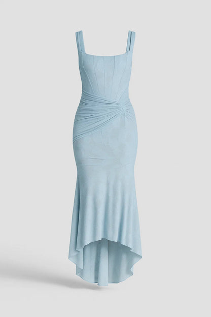 Robe Longue Drapée | Robe Élégante Cintrée | Légère et Respirante