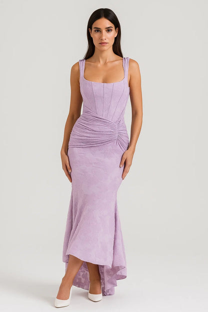 Robe Longue Drapée | Robe Élégante Cintrée | Légère et Respirante