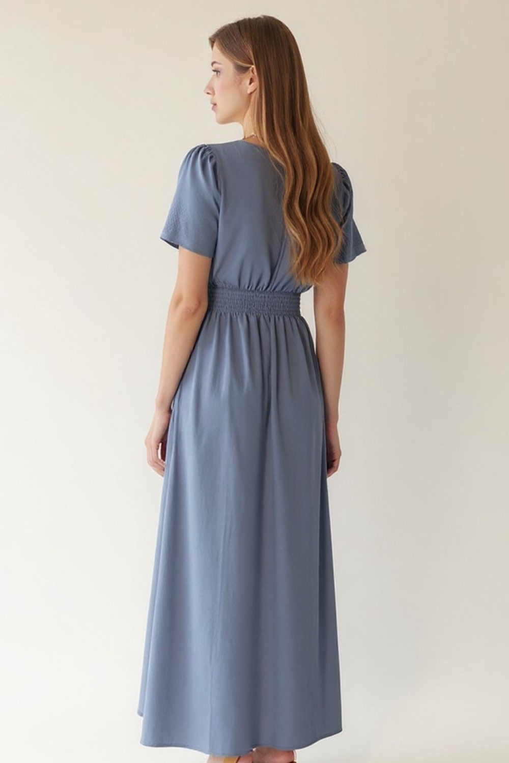 Robe Longue Femme | Taille Smockée Confort | Tissu Ultra-Doux Éco