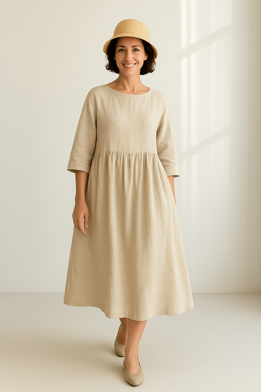 Robe Longue Femme | Coton Naturel | Coupe Ample et Confortable