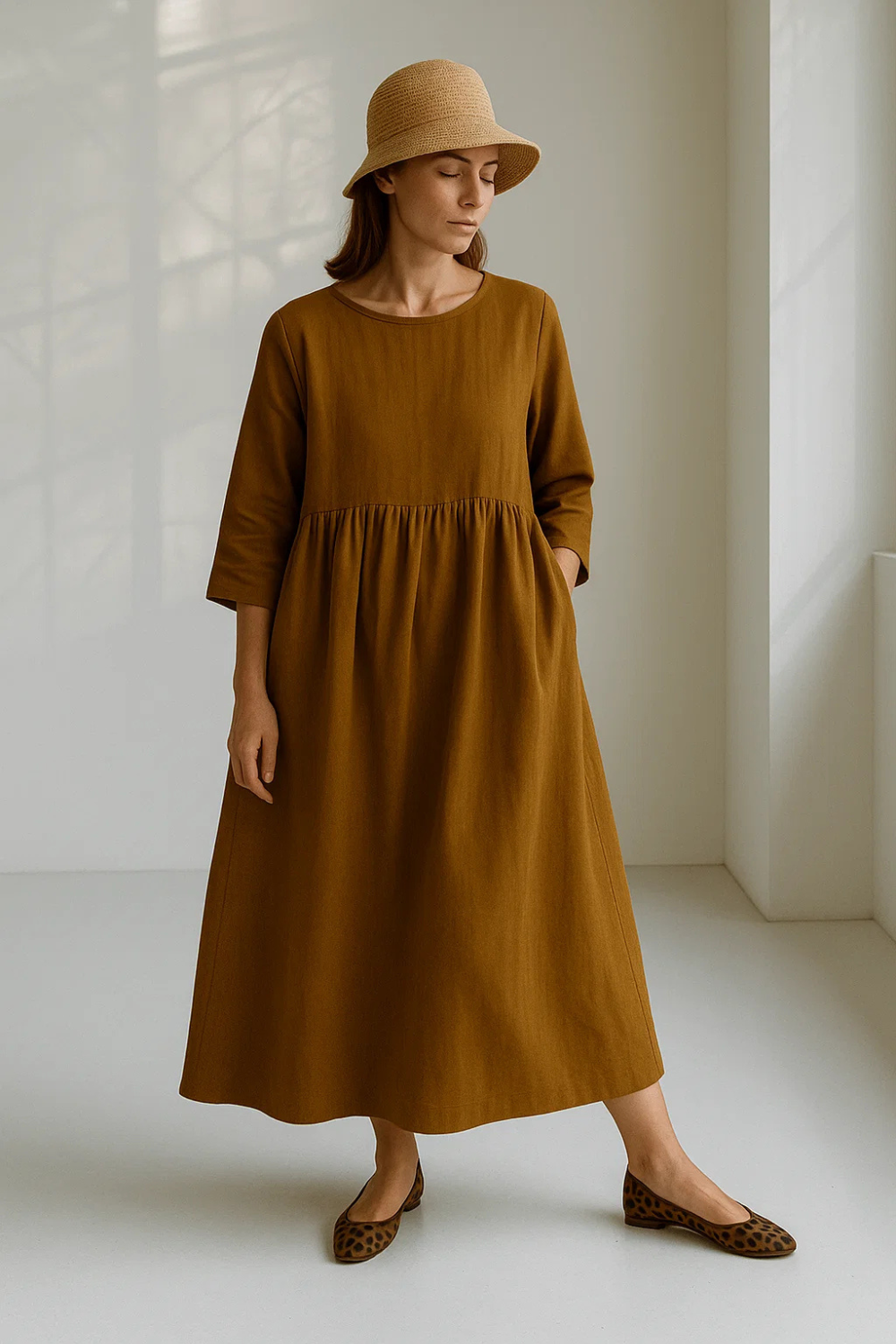 Robe Longue Femme | Coton Naturel | Coupe Ample et Confortable
