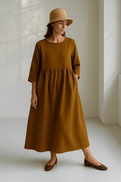 Robe Longue Femme | Coton Naturel | Coupe Ample et Confortable