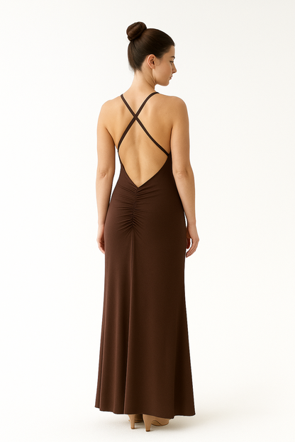Robe Longue Femme | Bretelles Fines | Élégance Minimaliste et Fluide