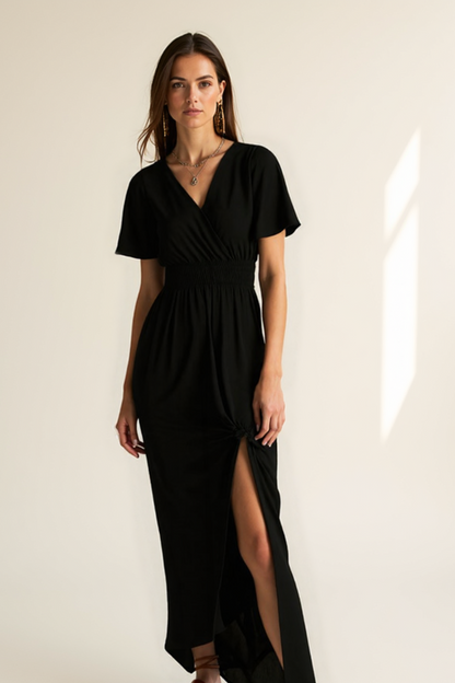 Robe Longue Femme | Taille Smockée Confort | Tissu Ultra-Doux Éco