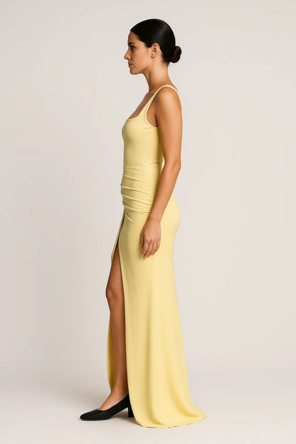 Robe Longue Fendue | Robe de Soirée Ajustée | Légère et Respirante