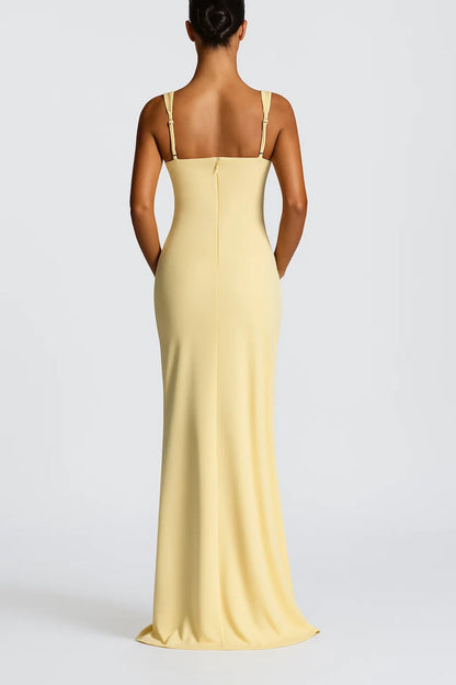 Robe Longue Fendue | Robe de Soirée Ajustée | Légère et Respirante