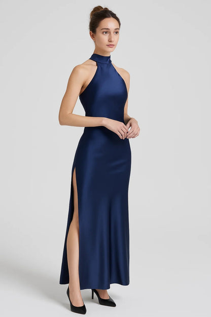 Robe Longue Moderne | Robe Dos Nu Col Haut | Légère et Confortable